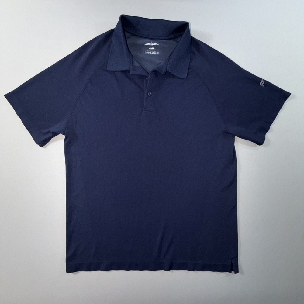 Fabletics Polo Shirt Mens Size L Blue Training Day Lightweight Golf Performance